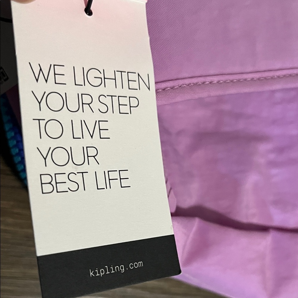 New Kipling Bag Seoul Backpack Laptop Bag KIB2G2 Polyamide Festive Purple Shade - Picture 5 of 16